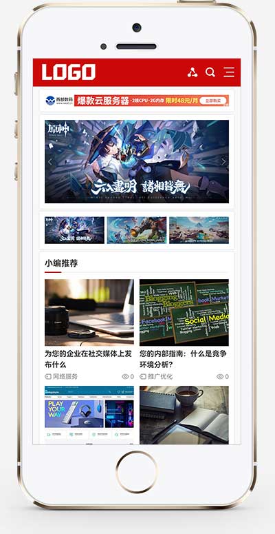 (自适应手机端)seo博客网站模板 新闻资讯网站源码下载